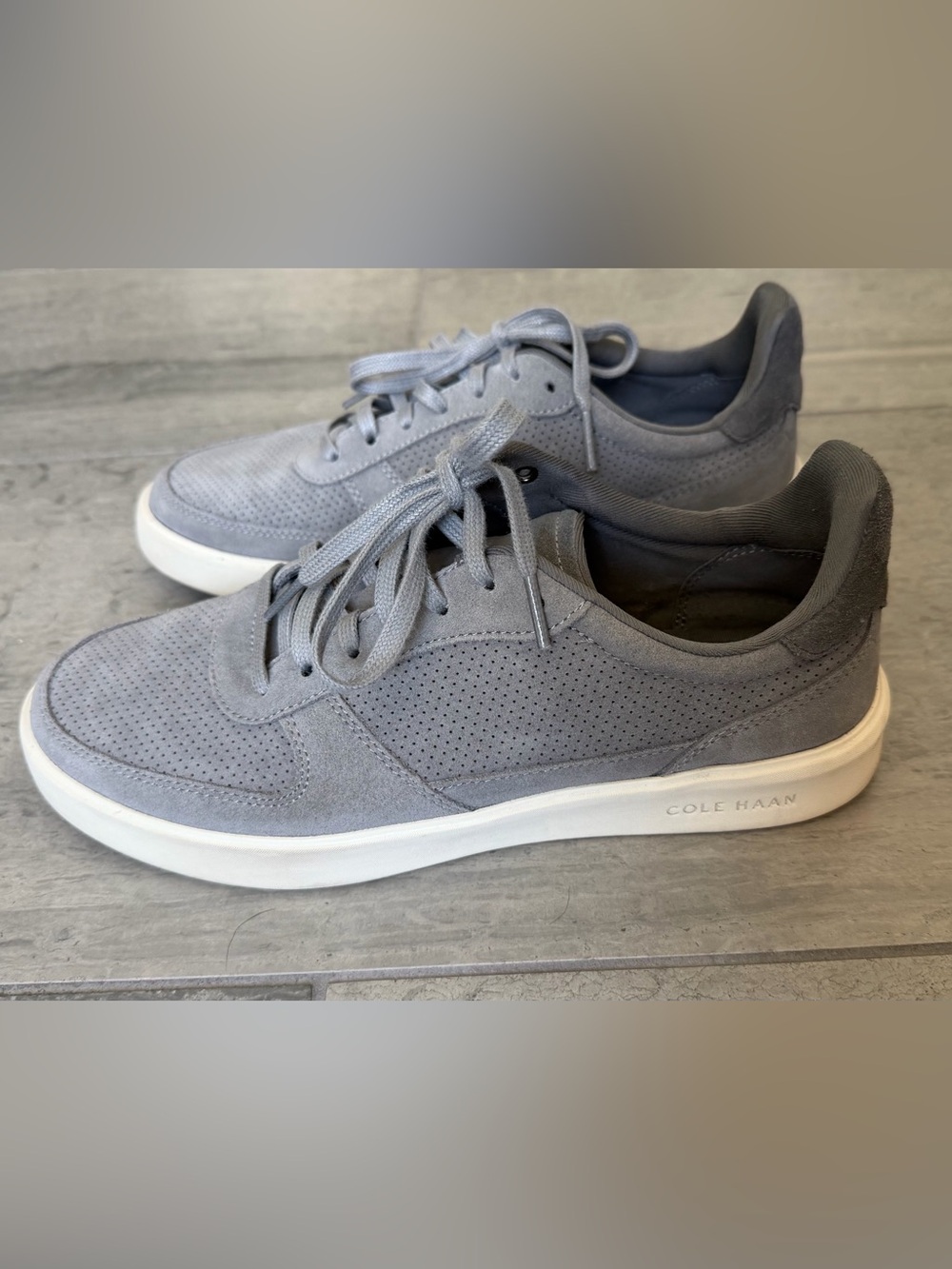 Cole Haan Grand Crosscourt Men’s Gray Suede Sneakers